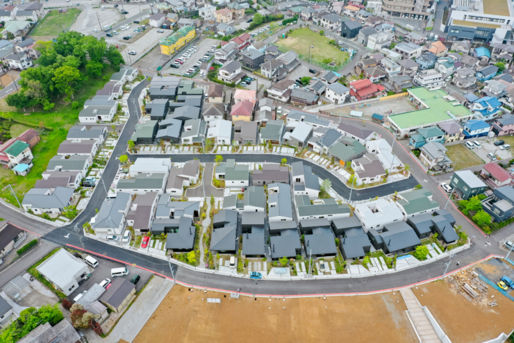 【モリニアル川戸の森】ついに平屋50邸の街並み完成！ドローン写真初公開♪のイメージ